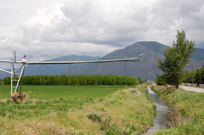 A water irrigation ditch in rural Colorado