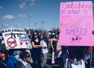 Appeals Judges Put Hold on Lower Court Ruling Finding Constitutional Right to Possess, Carry Combat-Style Firearms People gathered to protest gun laws