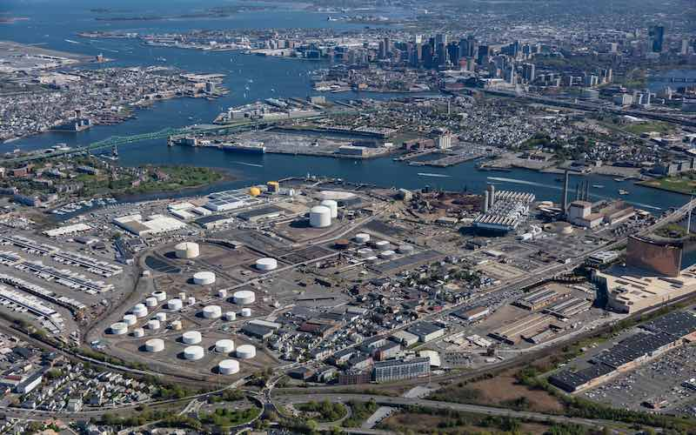 ExxonMobil oil storage terminal in Everett, Mass.