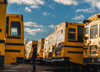 Supreme Court to Weigh in on Courts’ Tie-Breaking Authority in Parenting Disputes Man standing between school busses