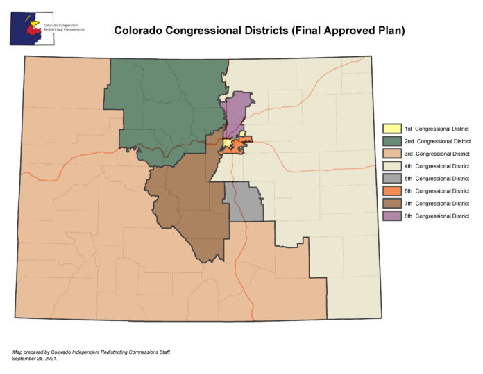 The redistricting map shows new proposed splits of congressional districts