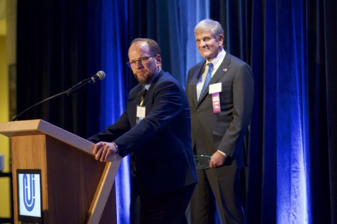Timothy Schutz speaks at the 2019 Colorado Judicial Institute awards dinner Timothy Schutz speaks at the 2019 Colorado Judicial Institute awards dinner