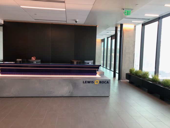 Lewis Roca’s new reception area at the McGregor Square office
