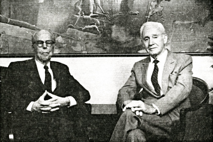 Donal Graham & Donald Stubbs 1991 DBA The Bench & The Bar Donald Graham and Donald Stubbs sit together at a Denver Bar Association event in 1991