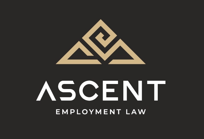 Ascent Logo Ascent Employment Law logo. A yellow geometric triangle against a dark gray background with the word Ascent in large white letters and employment law in smaller white letters.