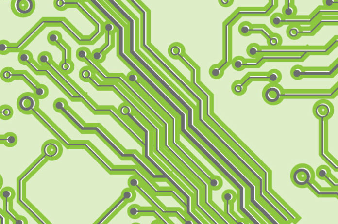 a green computer circuit board illustration