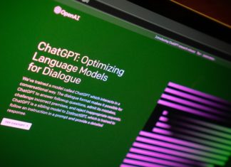 Expert Weighs In: AI Passes Bar Exam An image of a computer screen showing a website for OpenAI with a green background and what appears to be a digital box of purple and black stripes on the right hand side. Part of the text reads “ChatGPT: Optimizing Language Models for Dialogue.”