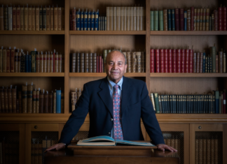 In Memoriam: Honoring University of Denver Sturm College of Law Emeritus Professor Ved Nanda Professor Ved Nanda standing in a suit and tie.