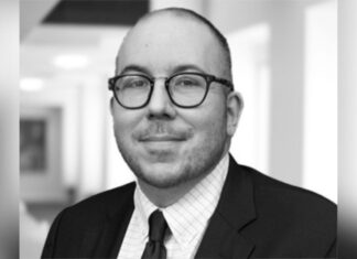James English Joins BCLP as a Partner in the Firm’s Denver Office A black and white headshot of BCLP partner James English in a formal suit and tie.