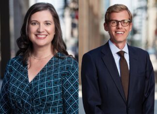 Brownstein Elevates Jonathan Pray to Chief Legal Officer, Kati Rothgery to General Counsel Professional photos of Kati Rothgery, who smiles towards the camera in a black and blue dress, and of Jonathan Pray, who smiles towards the camera in a navy suit jacket and brown tie.