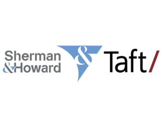 Sherman & Howard Joins Taft Combined logo of Sherman & Howard and Taft.