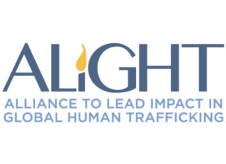 Colorado Legal Nonprofit ALIGHT Works to Connect Trafficking Survivors with Pro Bono Attorneys The logo of nonprofit ALIGHT. The i of Alight is replaced with a candle, and the subheader says “Alliance to Lead Impact in Global Human Trafficking.”
