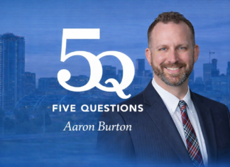 Five questions with Aaron Burton at Fairfield and Woods 5Q Aaron Burton graphic