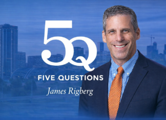 5 questions with James Rigberg at Dickinson Wright James Rigberg 5Q graphic